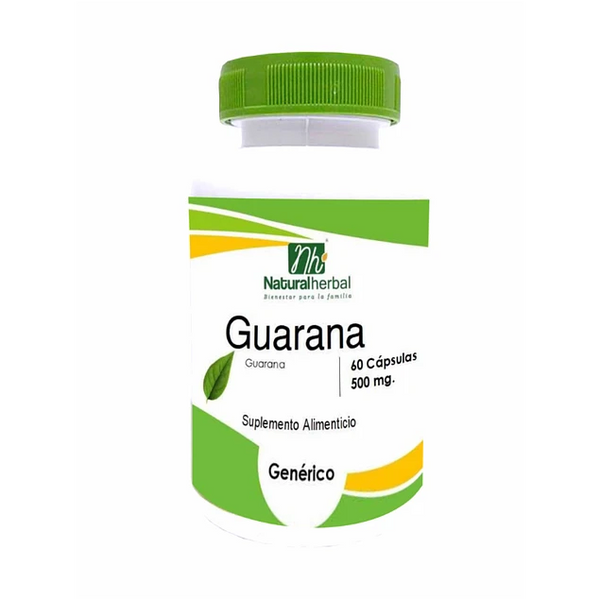 Guaraná 500mg 60 Caps - Natural Herbal