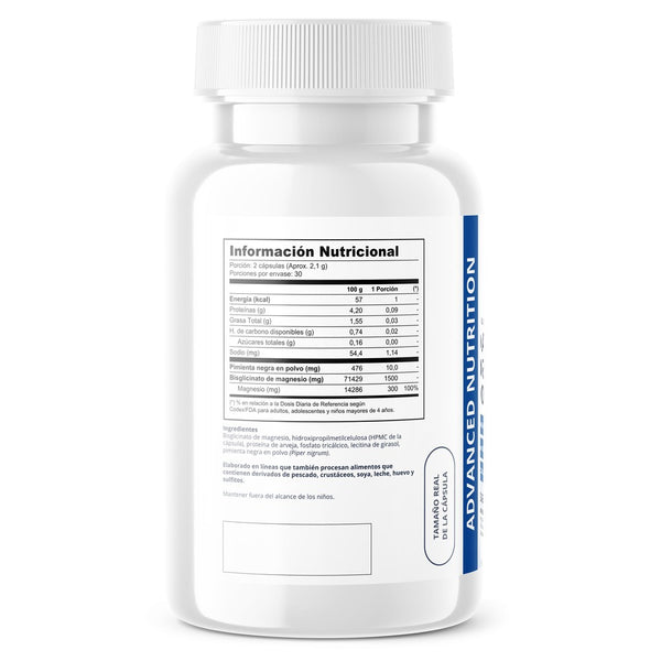 Bisglicinato de Magnesio de Human Optimize, reverso