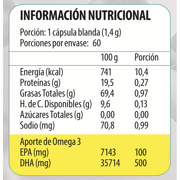 Omega 3 Up DHA TG 600 60 Caps - Newscience