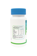 Tabla nutricional del L-Triptófano de 60 cápsulas: porción de 1 cápsula, 60 porciones, 100 mg de L-triptófano