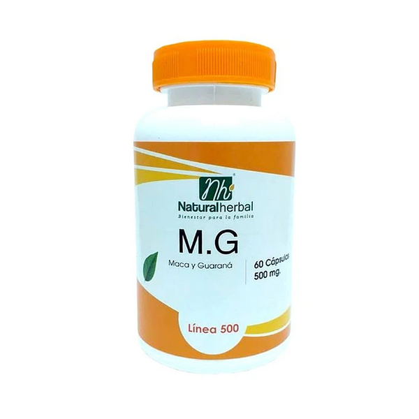 Maca y Guaraná MG 500mg 60 Caps - Natural Herbal