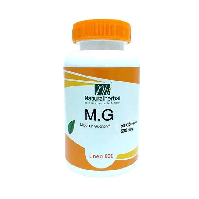 Maca y Guaraná MG 500mg 60 Caps - Natural Herbal