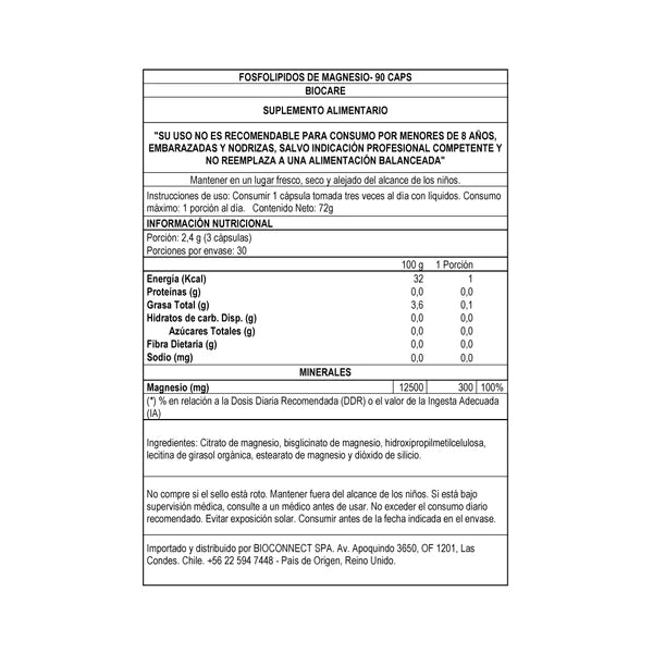 Complejo Fosfolípidos de Magnesio 90 Veg Caps - Bio Care