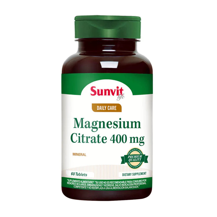 Citrato de Magnesio 400mg 60 Tabs - Sunvit Life