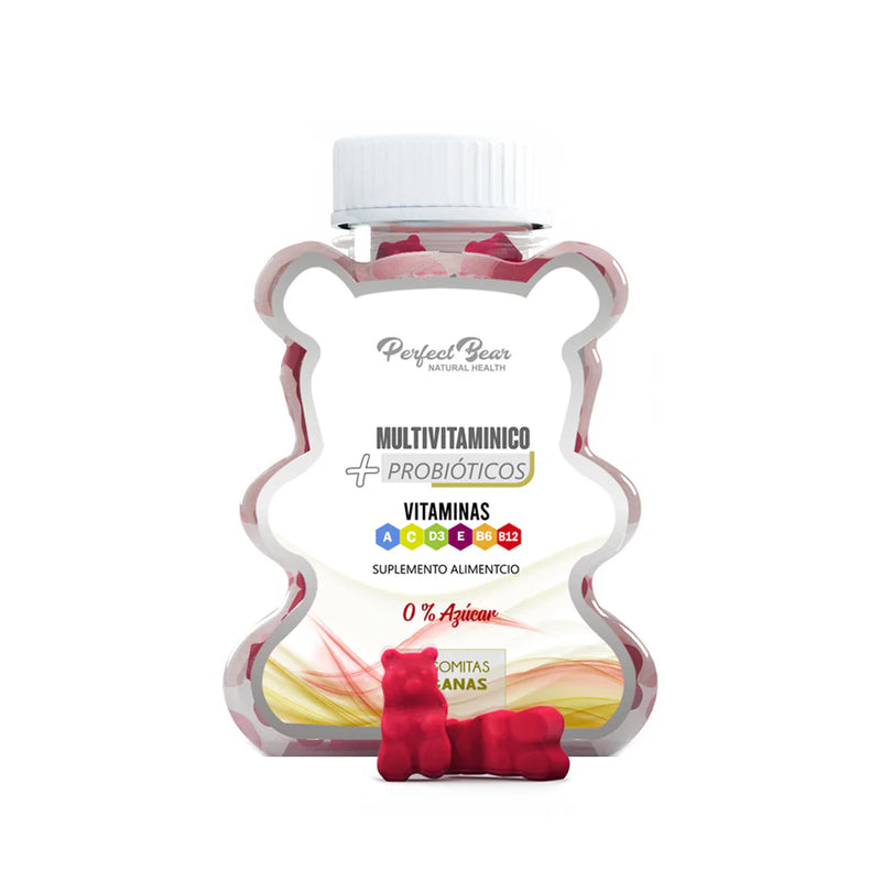 Multivitamínico + Probióticos Sin Azúcar 60 Gomitas Veganas - Perfect Bear