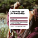 Modo de uso del Triple Complex Sublingual: 20 gotas al día junto a agua, jugo o yogurt