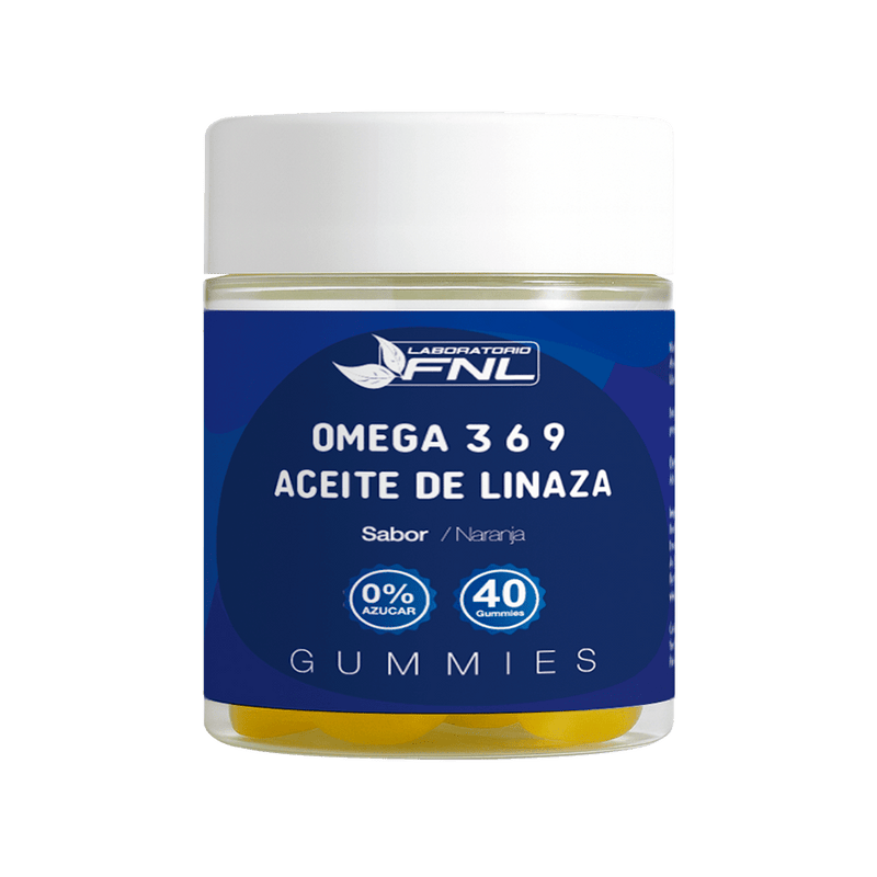 Omega 3-6-9 (Aceite de Linaza) Gomitas Sabor Naranja Sin Azúcar 40 Gomitas - FNL
