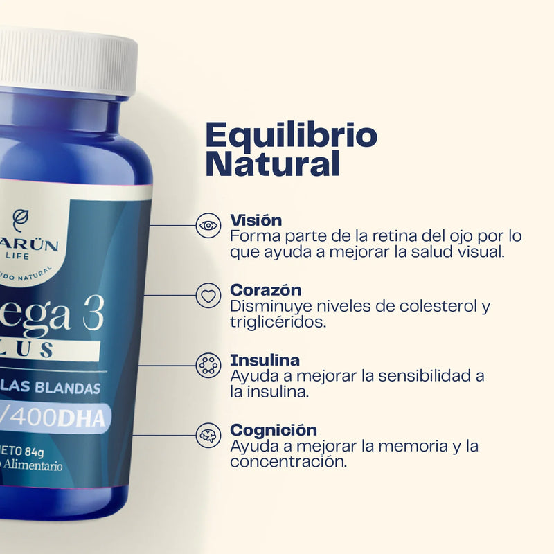 Omega 3 Plus 800 EPA / 400 DHA 60 Cápsulas Blandas - Karun Life