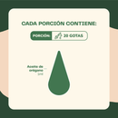 Cada porción del Aceite de Orégano Gold: 20 gotas que equivalen a 1 ml de aceite