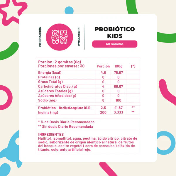 Probiótico Kids Gomitas Sabor Berries 60 Unidades - Karun Life