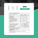 Tabla del ZMA: porción de 1 cápsula, 60 porciones, 470 mg de bisglicinato de magnesio, 15 mg de zinc y 10 mg de vitamina B6