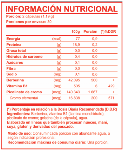 Berberina 500mg 60 Cápsulas - FNL