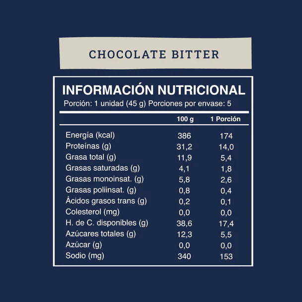 Barritas Veganas Wild Protein Sabor Chocolate Bitter 5 Unidades - Wild Foods