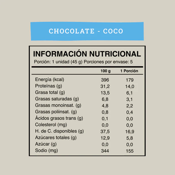 Barritas Veganas Wild Protein Sabor Chocolate Coco 5 Unidades - Wild Foods