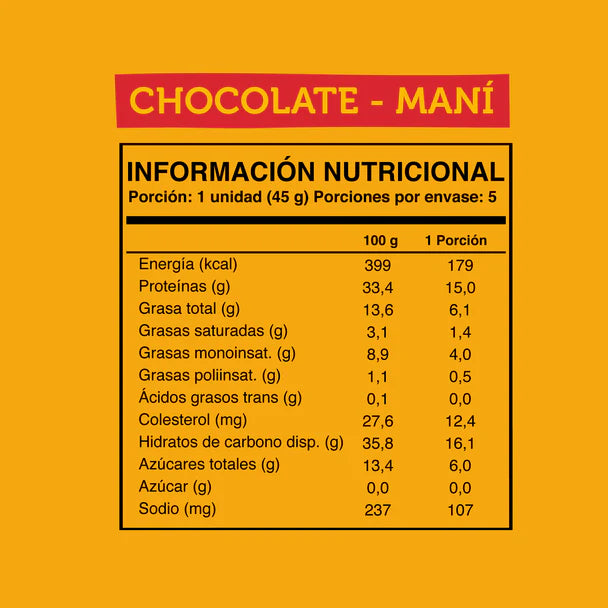 Barritas Wild Protein Sabor Chocolate Maní 5 Unidades - Wild Foods