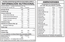 Tabla del Whey Protein Premium Line vainilla: medida de 32,4 g con 129 kcal y 25 g de proteína