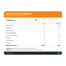 Tabla de la Berberina: porción de 2 cápsulas, 30 porciones y 1.000 mg de berberina HCL