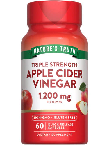 Vinagre de Sidra de Manzana Triple Strength 1200mg 60 Cápsulas - Nature's Truth