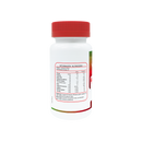 Tabla nutricional del Vinagre de Manzana: porción de 1 cápsula, 60 porciones, 500 mg de vinagre de manzana
