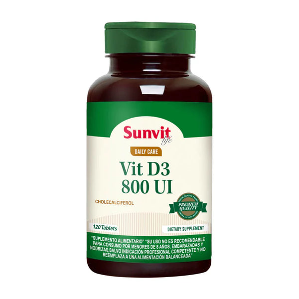 Vitamina D3 800IU 120 Tabs  - Sunvit Life