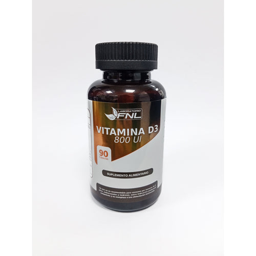 Vitamina D3 de 800 UI de FNL, frasco de 90 cápsulas, rinde 90 días