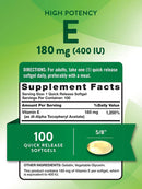 Vitamina E High Potency 400UI 180mg 100 Cápsulas Blandas - Nature's Truth
