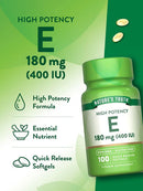 Vitamina E High Potency 400UI 180mg 100 Cápsulas Blandas - Nature's Truth