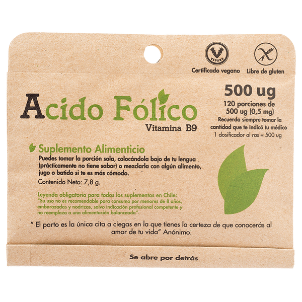 Ácido Fólico 120 Porciones - Dulzura Natural