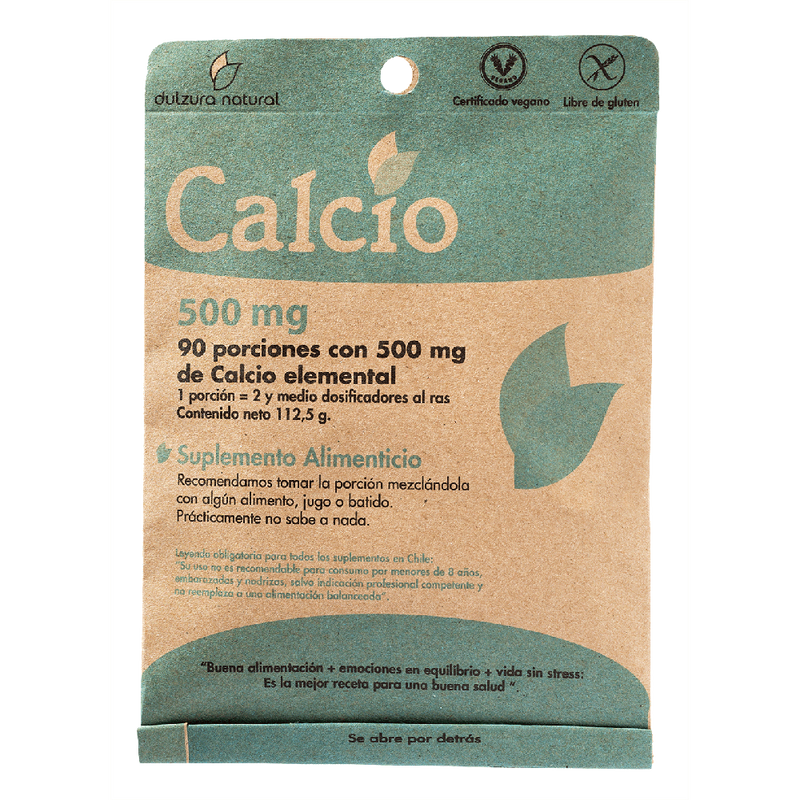 Calcio 90 Porciones 500mg - Dulzura Natural