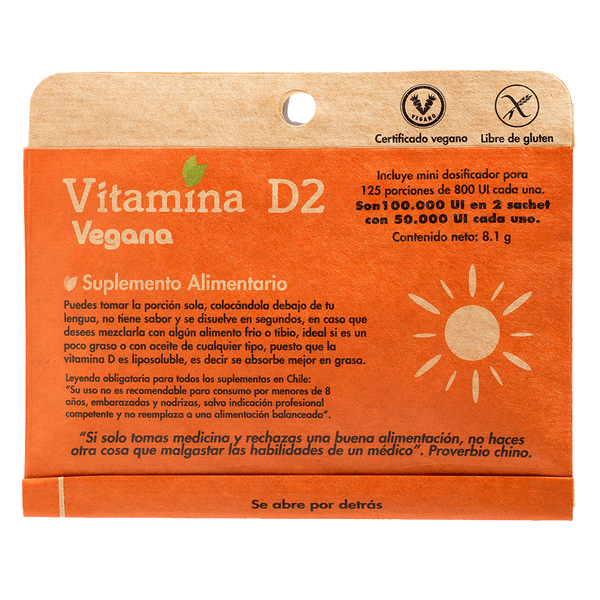 Vitamina D2 Vegana 125 Porciones - Dulzura Natural